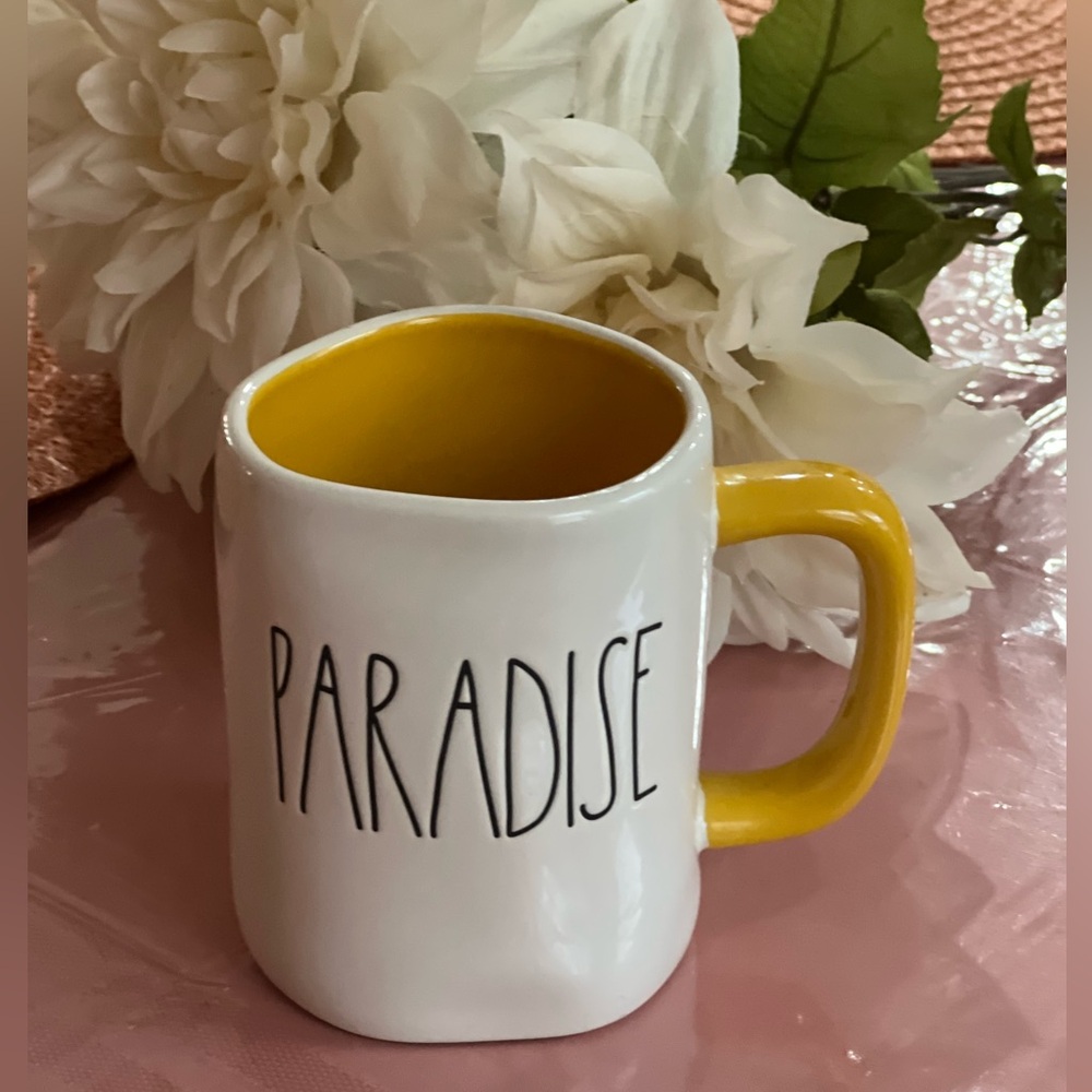 Rae Dunn Paradise Mug with Yellow Interior
